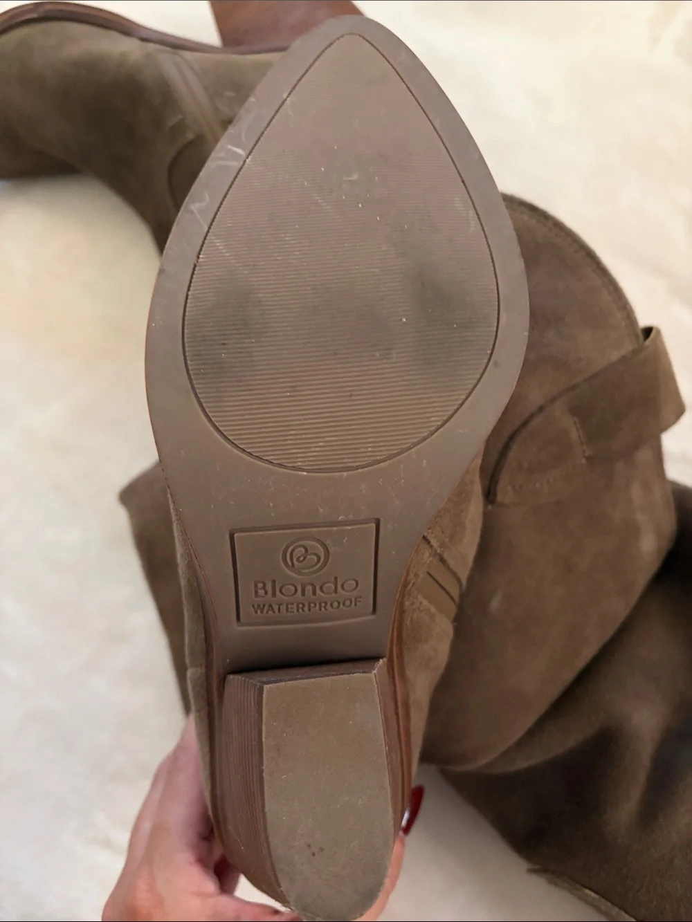 Blondo Olive Taupe Suede Over-the-Knee Boots
